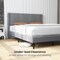 Platform Bed Frame with Linen Upholstered Wing-back Headboard and Solid Wood Legs
